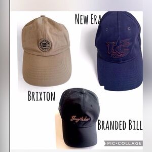 Bundle Men’s Hat Caps- Brixton,New Era & Branded Bills -3PC